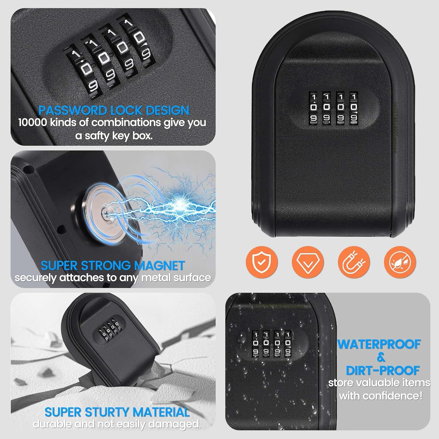 Magntic Key Lock Box with 4 Di - огляд і ціна Smart Garden Gate Lock