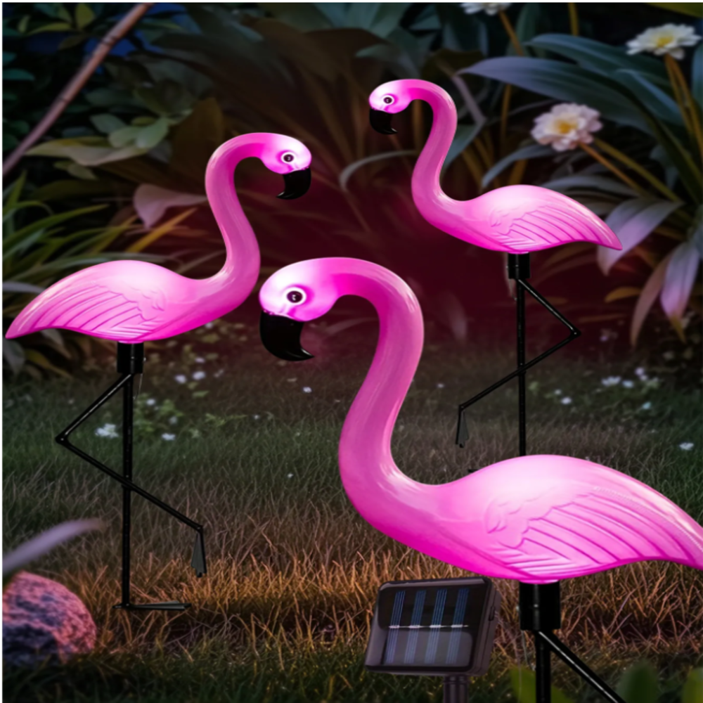 3Pcs Solar Powered Flamingo Gr - огляд і ціна Smart Zen Garden