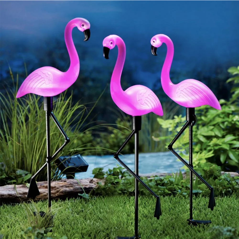 3Pcs Solar Powered Flamingo Gr - огляд і ціна Smart Zen Garden