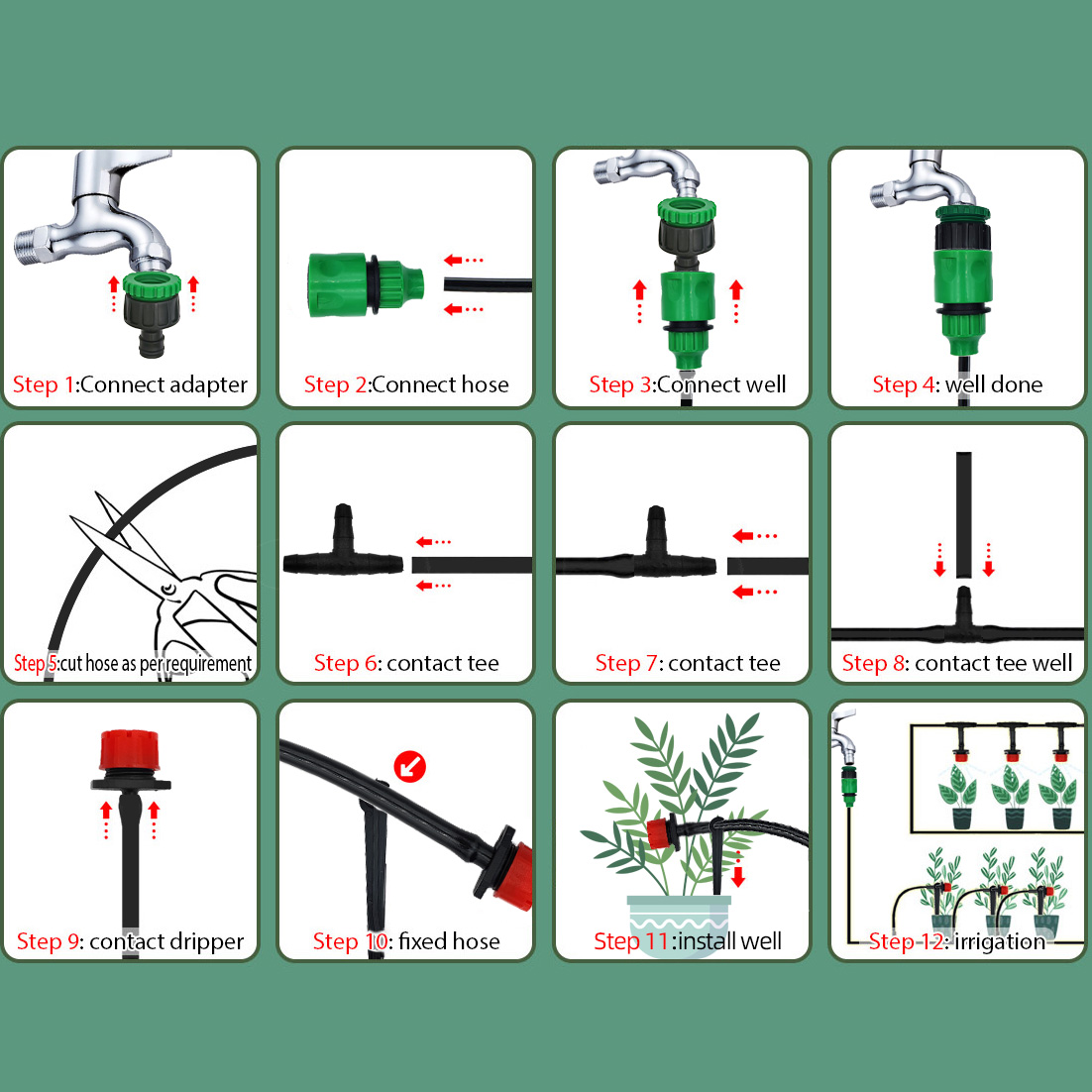 Greenhouse 15M-30M DIY Drip Ir - огляд і ціна Smart Garden Sprinkler