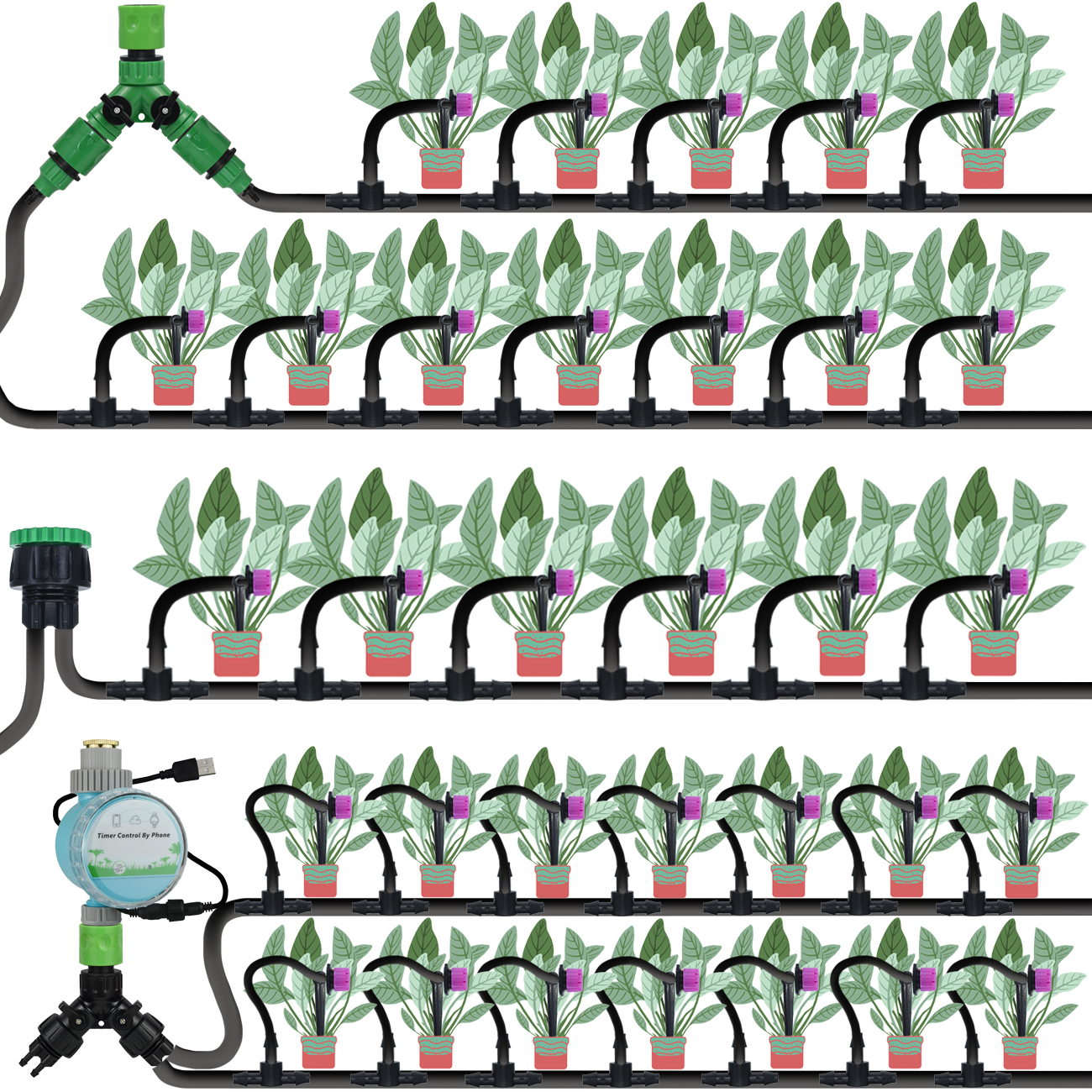 KESLA 5-50M Drip Irrigation Au - огляд і ціна Yoocaa Smart Garden