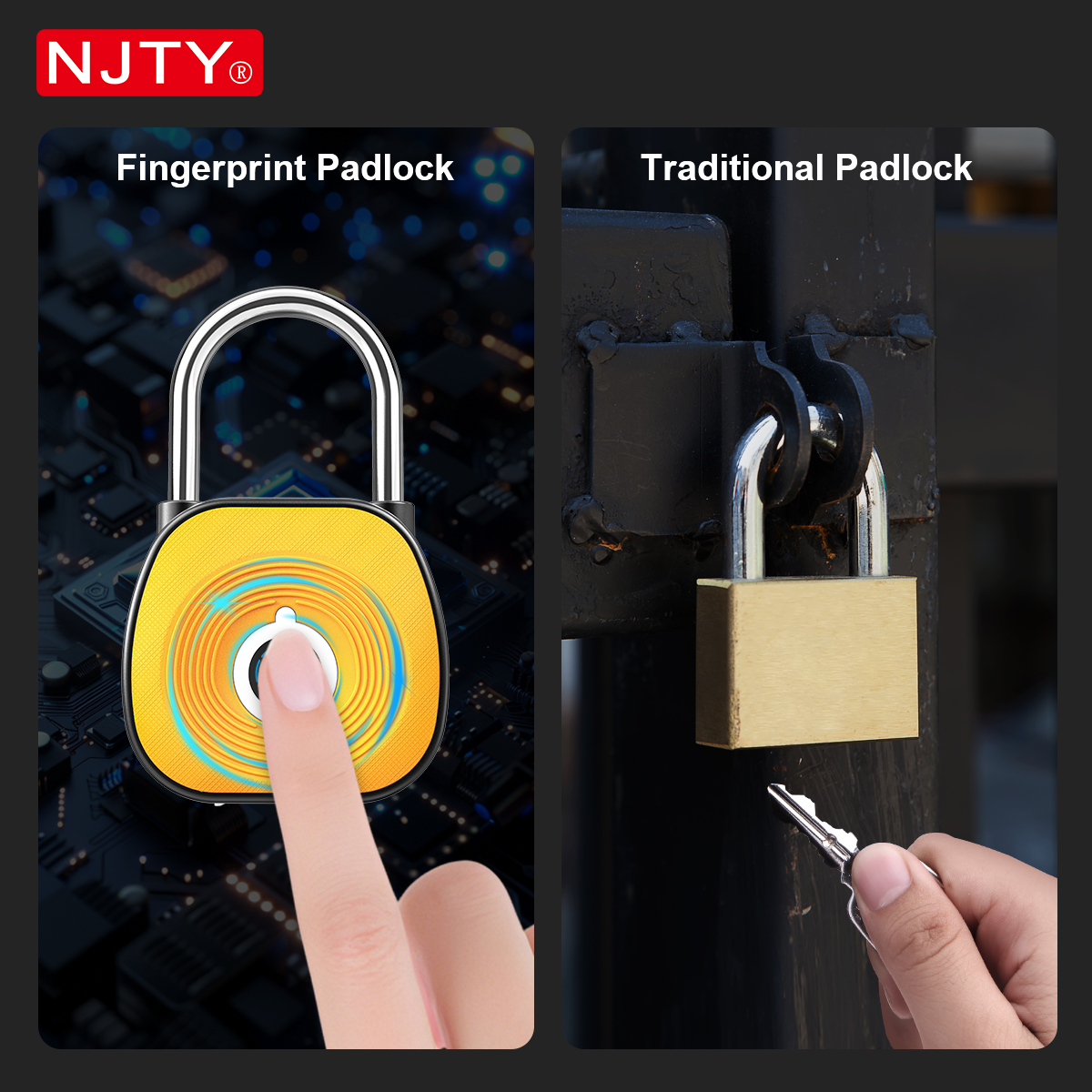 NJTY Fingerprint Padlock Digit - огляд і ціна Smart Garden Gate Lock